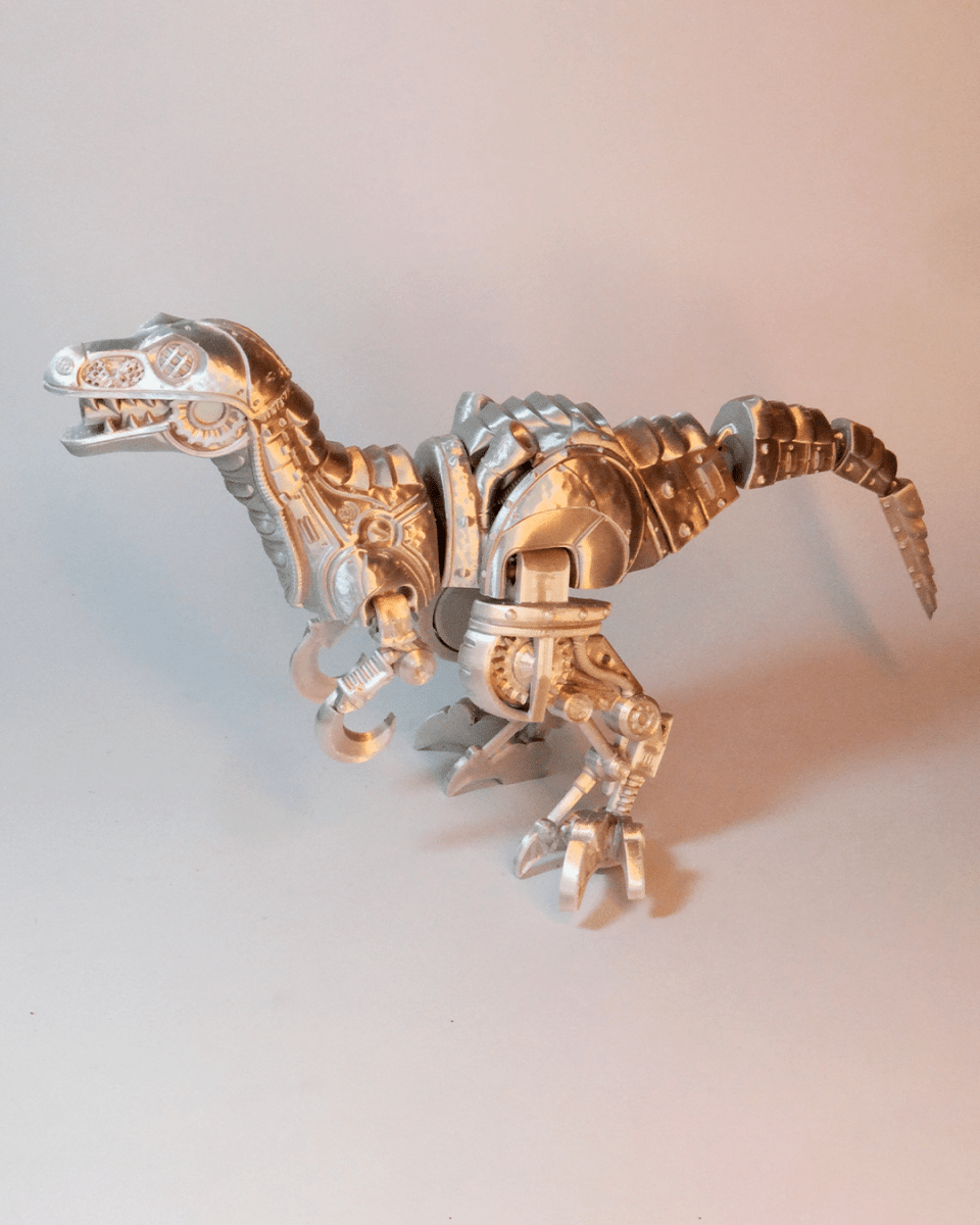 Articulated Steampunk Velociraptor - The Phynagrin Show