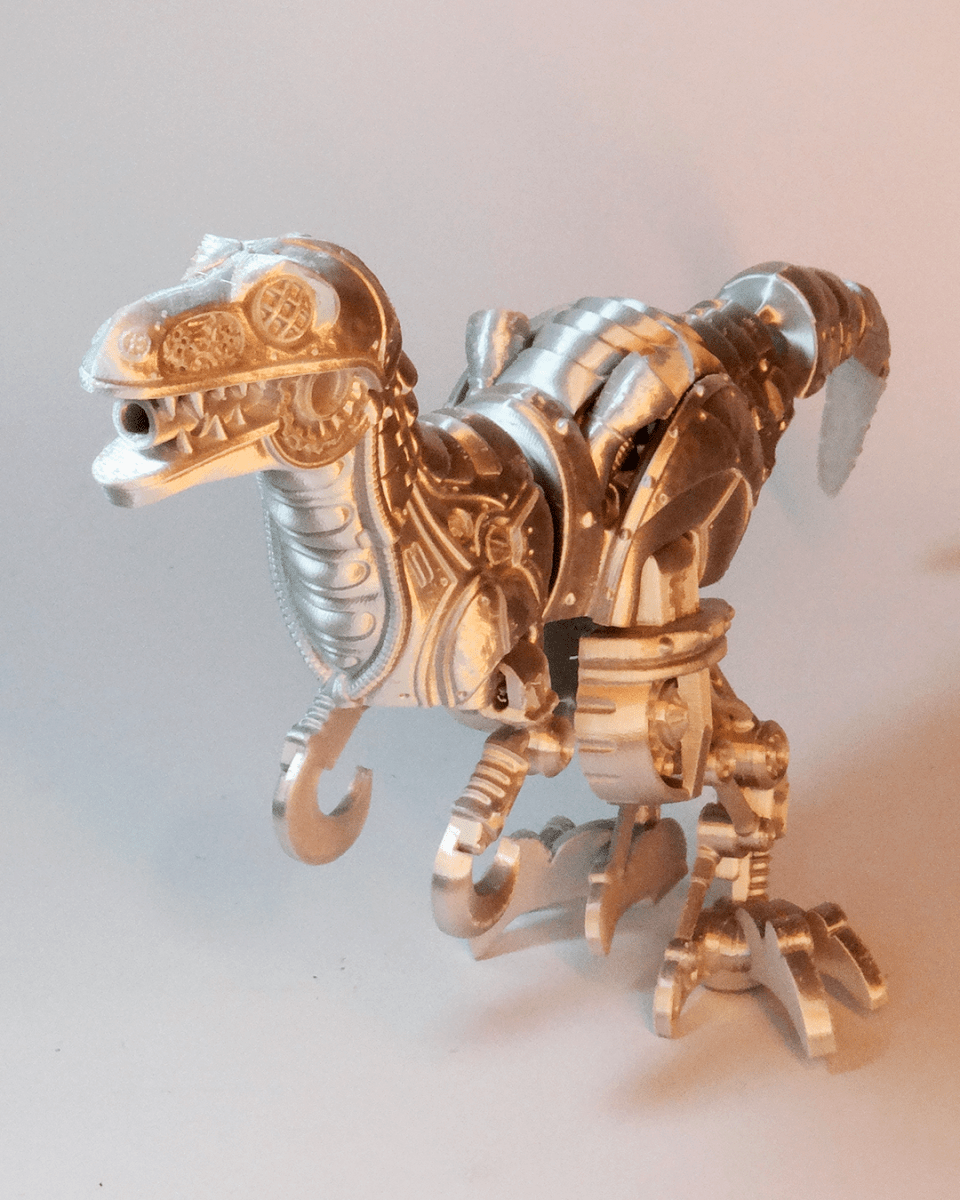 Articulated Steampunk Velociraptor - The Phynagrin Show
