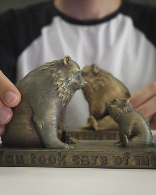 Mama Bear and Cub Statuette